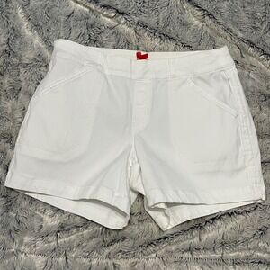 SPANX White Stretch Cotton Utility Shorts Womens Large Shapewear Tummy Control